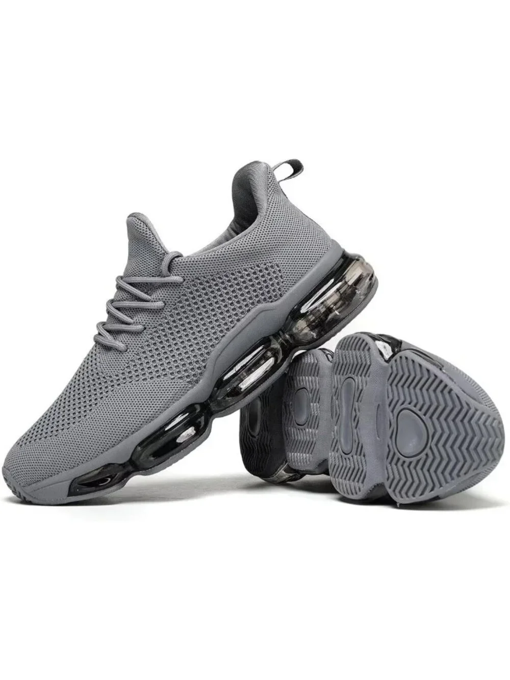 Men's Grey Walking Shoes Casual Fashion Silp On Tennis Running Sneakers Comfort